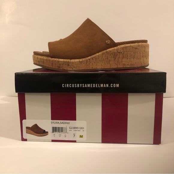 Circus by Sam Edelman, Brown Suede Slip On, Wedge Sandal - Picture 11 of 13